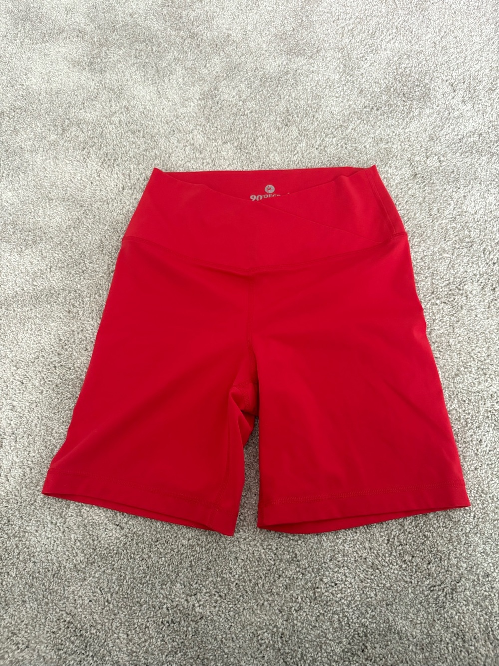 Reflex Red High-Waist Bike Shorts